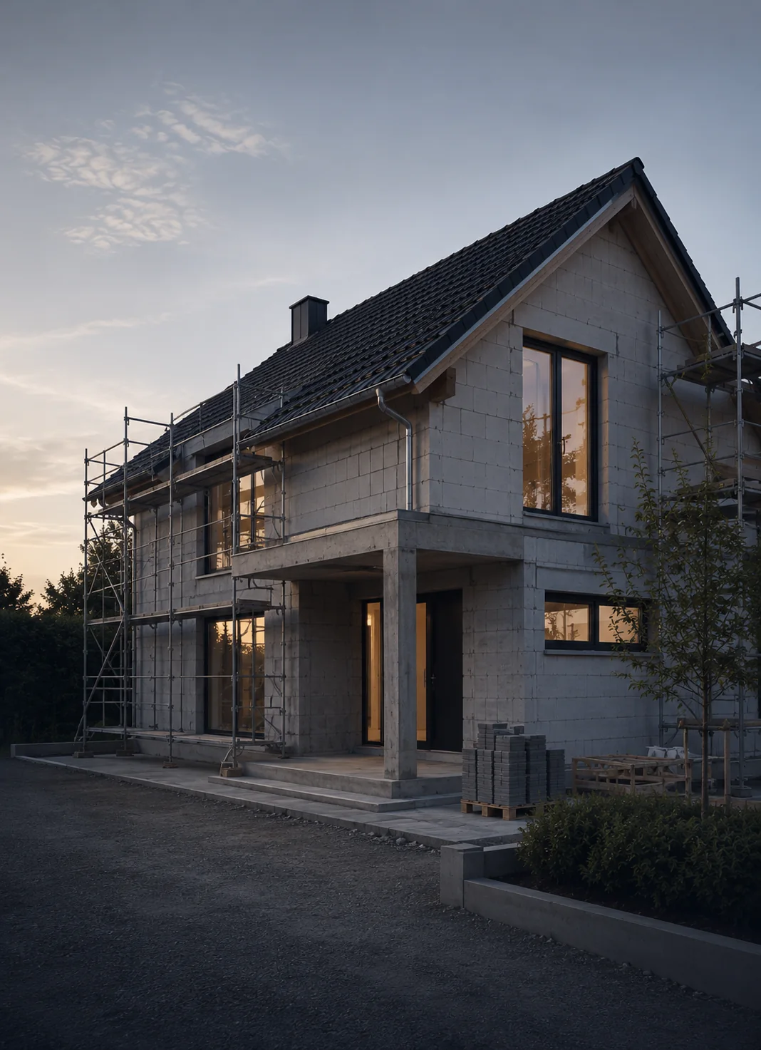 Einfamilienhaus in einer hochwertigen Bauphase